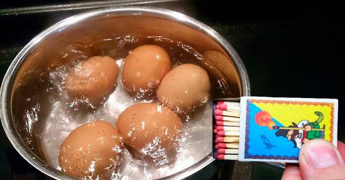 Навіщо досвідчені господині кидають сірники у кип’ячу воду під час варіння яєць